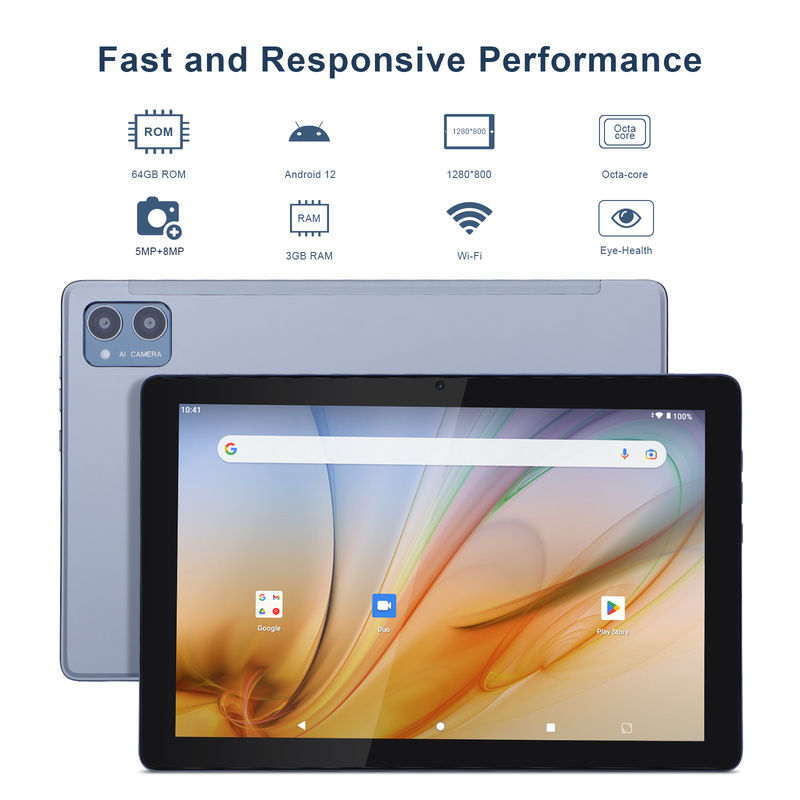 C Idea Tablet Educacional Para Estudantes Android 12 Tablet 10 polegadas com Google Play 64GB ROM 3GB RAM 128GB