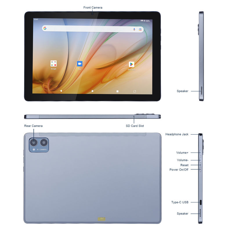 C Idea Tablet Educacional Para Estudantes Android 12 Tablet 10 polegadas com Google Play 64GB ROM 3GB RAM 128GB