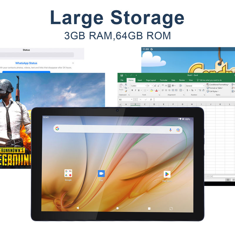 C Idea Tablet Educacional Para Estudantes Android 12 Tablet 10 polegadas com Google Play 64GB ROM 3GB RAM 128GB