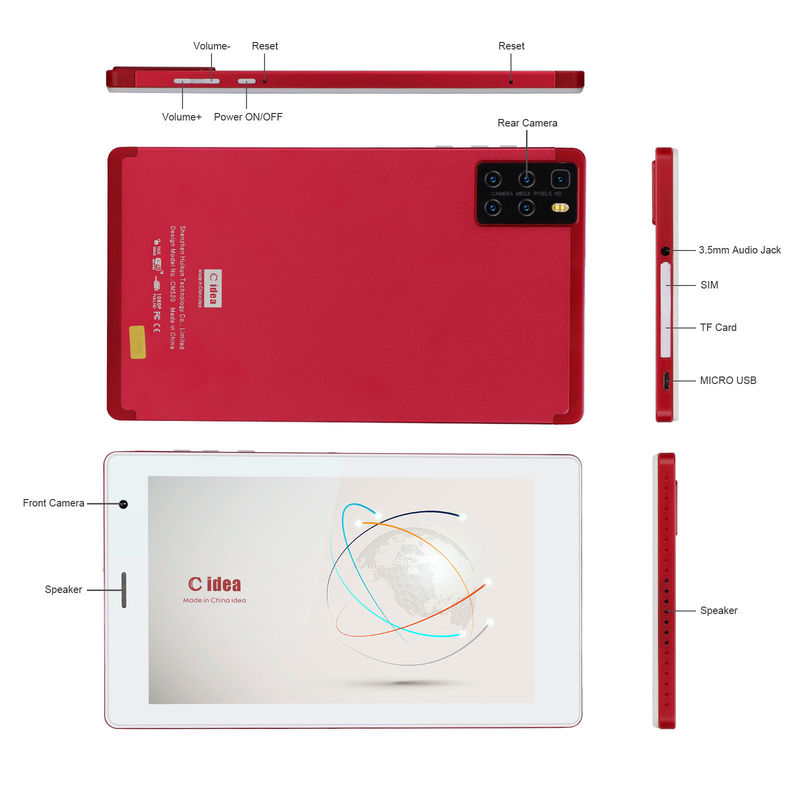 C idea Android Tablets For Learners 7 polegadas com processador Quad Core ROM 32GB de expansão câmera dupla CM520 (vermelho)