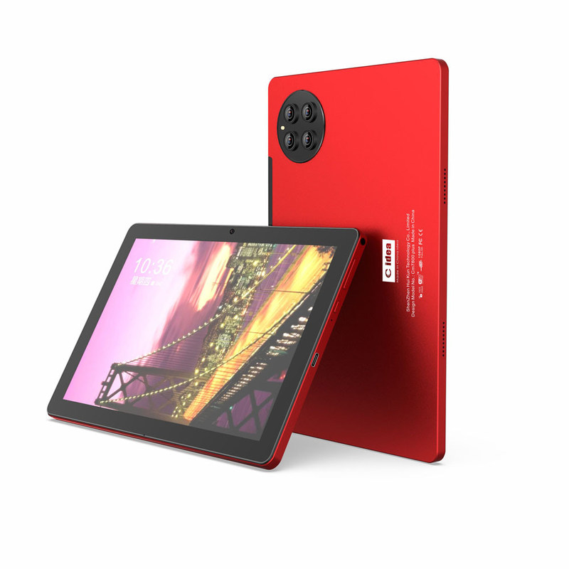 C ideia Android Tablets Vermelho 10 polegadas Dual Câmera 512GB Grande armazenamento Suporte de cartão SIM Tablet Com teclado CM7800