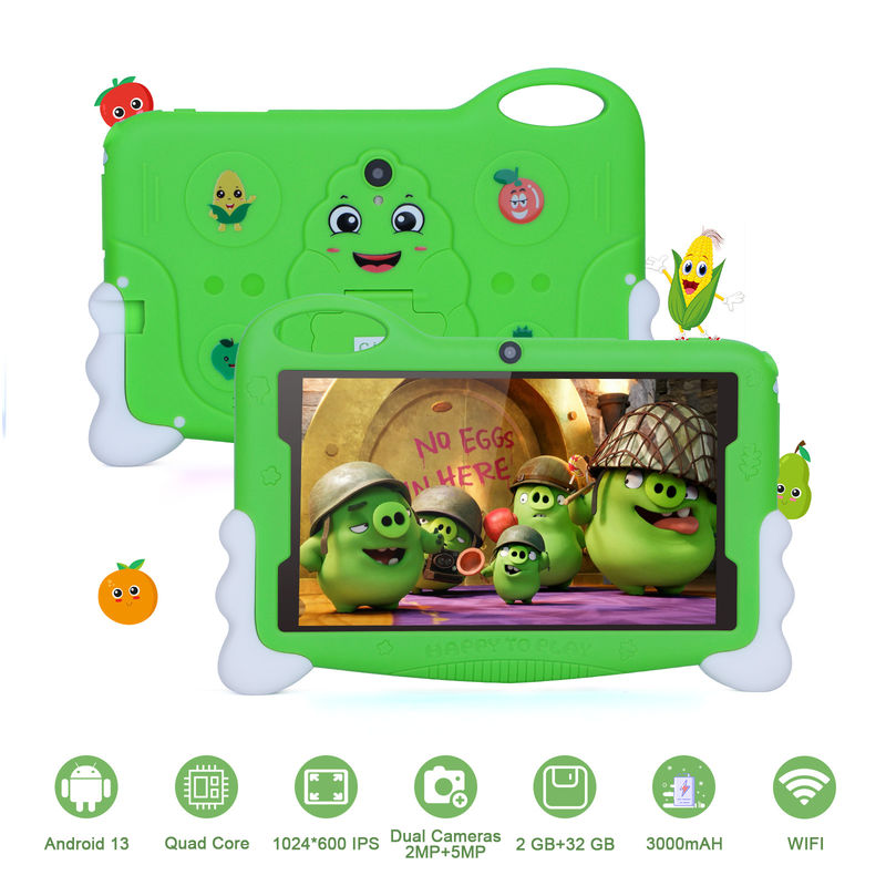 C idea Kids Student Study Tablet 7 polegadas Cute Long Battery Life 32GB Armazenamento 2MP + 5MP Dual Câmera CM90 Verde