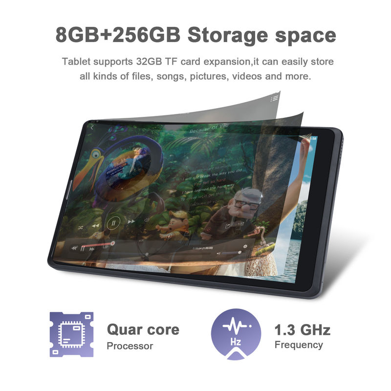 C idea Adultos Preto Android 8 polegadas Tablet PC CM835 MTK Chip 256GB Grande armazenamento Suporte GPS