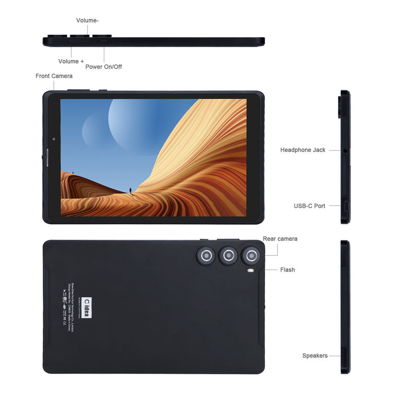 C idea Adultos Preto Android 8 polegadas Tablet PC CM835 MTK Chip 256GB Grande armazenamento Suporte GPS