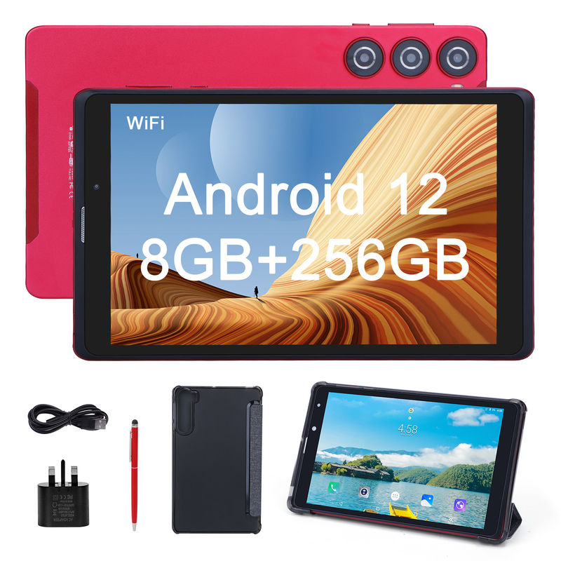 C ideia Android 8 polegadas Tablet PC 256GB Grande capacidade de armazenamento 5MP + 8MP câmeras 8000mAh duração da bateria leitura CM835 Vermelho