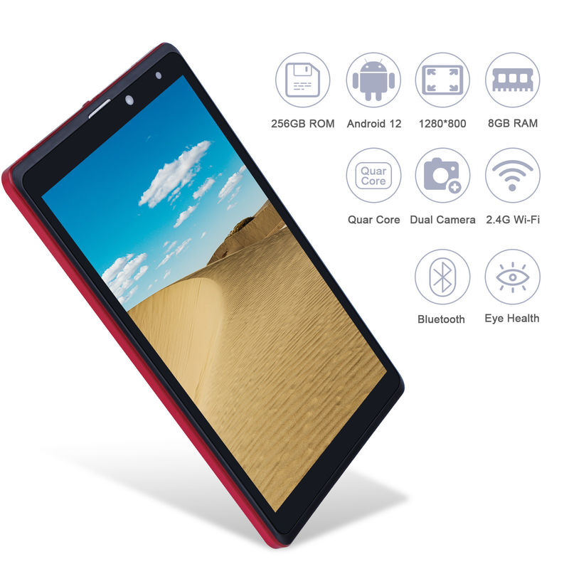 C ideia Android 8 polegadas Tablet PC 256GB Grande capacidade de armazenamento 5MP + 8MP câmeras 8000mAh duração da bateria leitura CM835 Vermelho