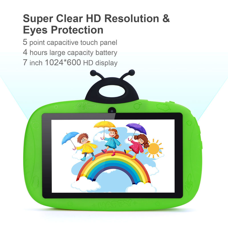 C idéia Dual Camera WiFi 7 polegadas Tablet PC Android Crianças Para Aprendizagem de Pequenos 128GB com Case Kids App CM76 Verde