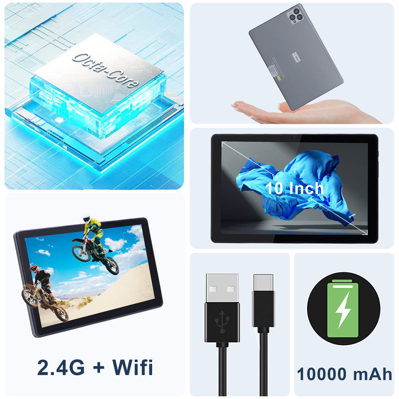 C ideia 10 polegadas Android 12 Tablet 8GB RAM 256GB ROM Modelo CM8000PLUS Cinza