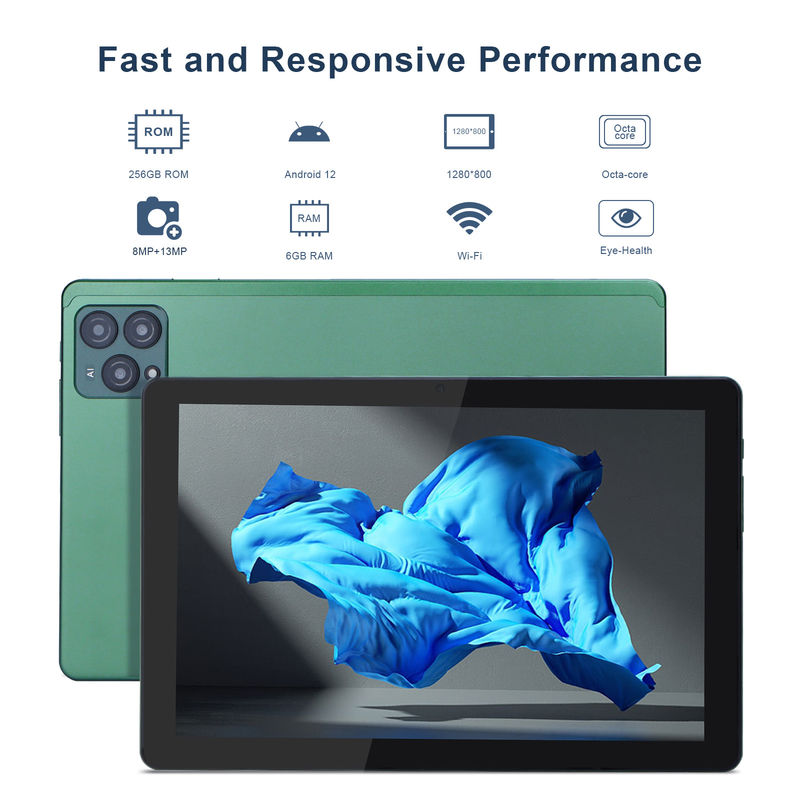 C Idea 10 polegadas Android 12 Tablet 8GB RAM 256GB ROM Modelo CM8000PLUS Verde
