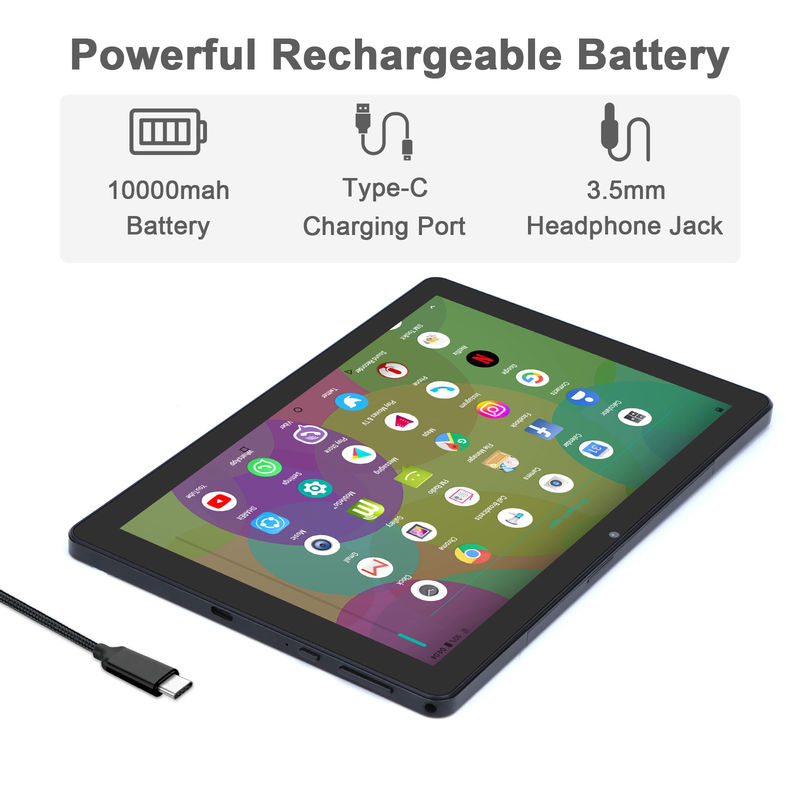 C Idea 9.7 polegadas Android 12 Tablet 8GB RAM 512GB ROM Modelo CM7800 Preto
