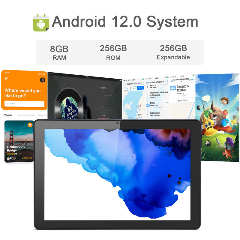 C Idea 9.7 polegadas Android 12 Tablet 8GB RAM 512GB ROM Modelo CM7800 Preto