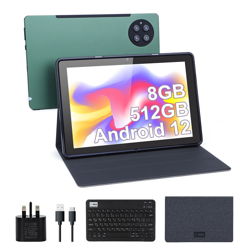 C Idea 9,7 polegadas Android 12 Tablet 8GB RAM 512GB ROM Modelo CM7800 Verde