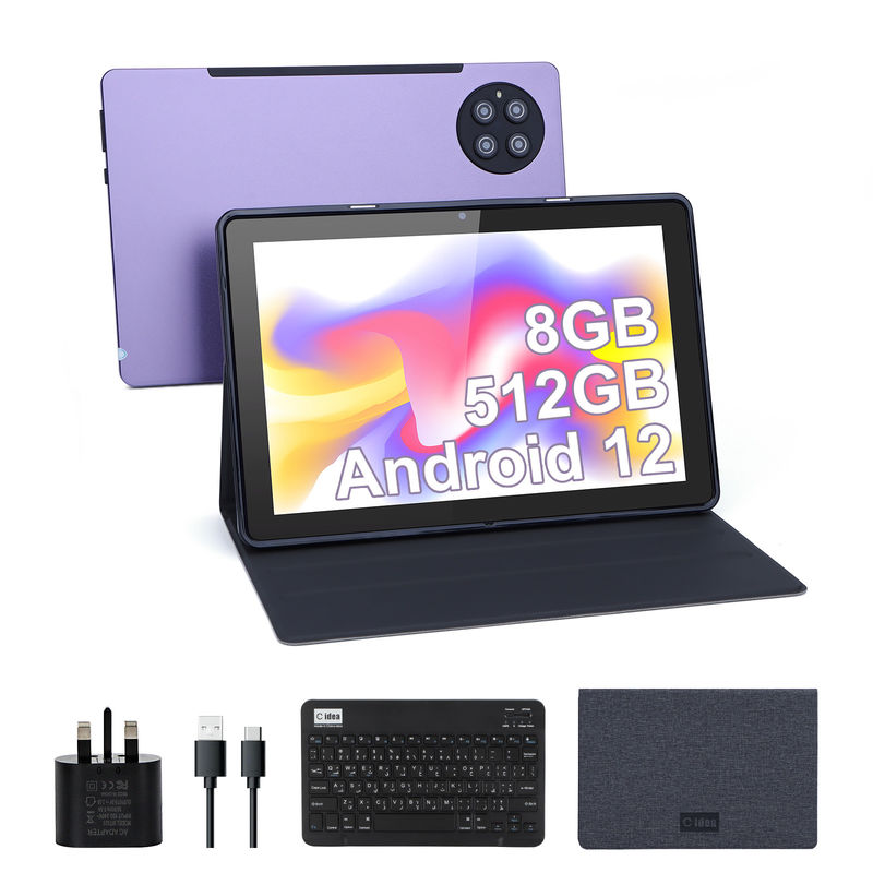 C Idea 9,7 polegadas Android 12 Tablet 8GB RAM 512GB ROM Modelo CM7800 Roxo
