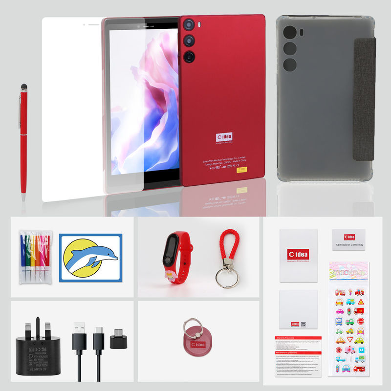 C Idea Tablet de 7 polegadas 6GB RAM 128GB ROM Com SIM Android Tablet PC Para Estudantes CM525 Vermelho