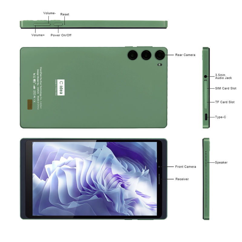C Idea Tablet de 7 polegadas de tela sensível ao toque com SIM para estudantes CM525 Verde