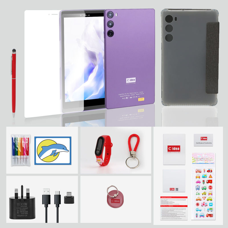 C ideia 7 polegadas 6 + 128GB 6000mAh Android Tablet PC com SIM para estudantes CM525 Roxo