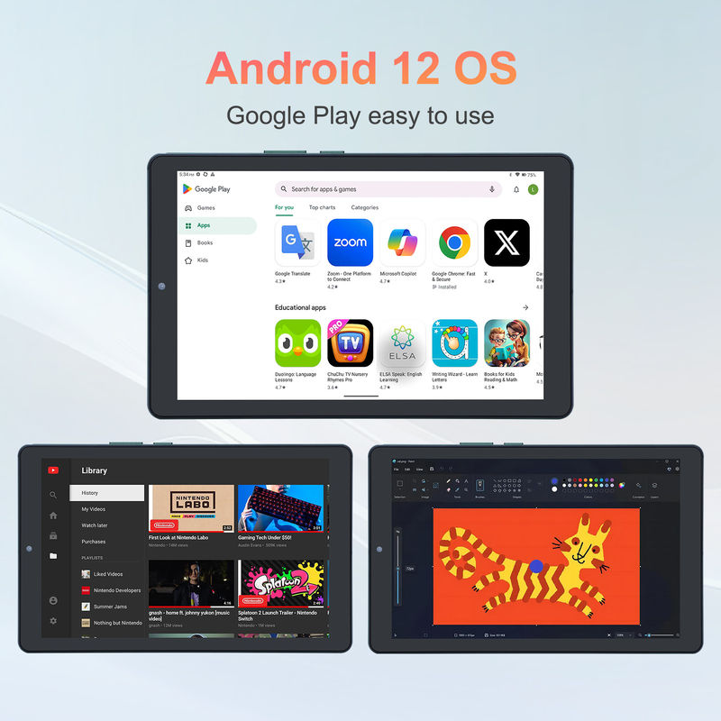 C ideia 9 polegadas Android 12 Tablet 8GB RAM 512GB ROM 5MP + 8MP Dual Camera WIFI Tablet com SIM CM915 (verde)