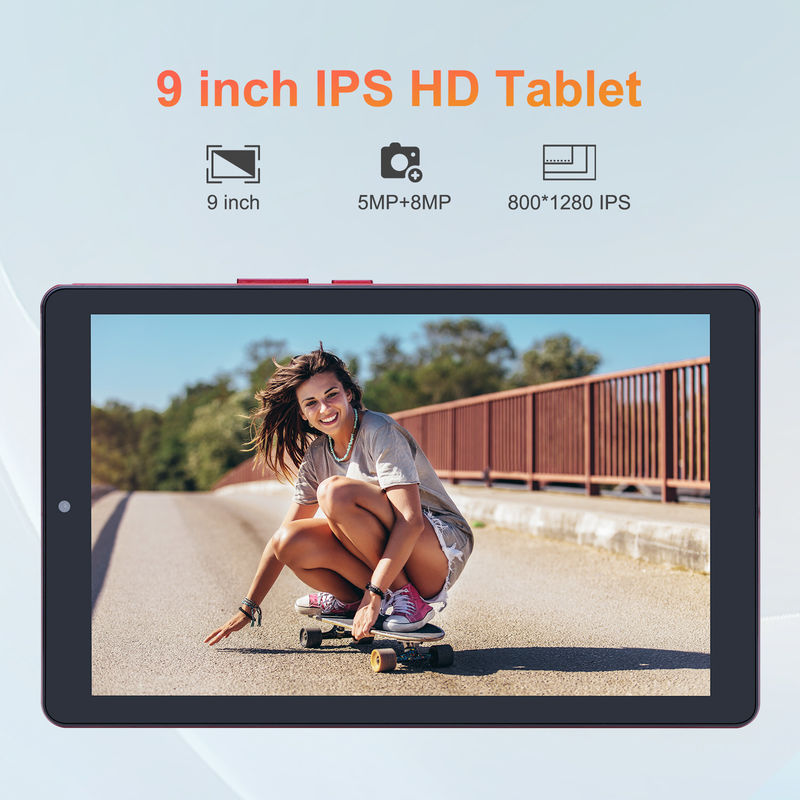 C ideia 9 polegadas Android 12 Tablet 8GB RAM 512GB ROM 5MP + 8MP Dual Camera WIFI Tablet com SIM CM915 (vermelho)