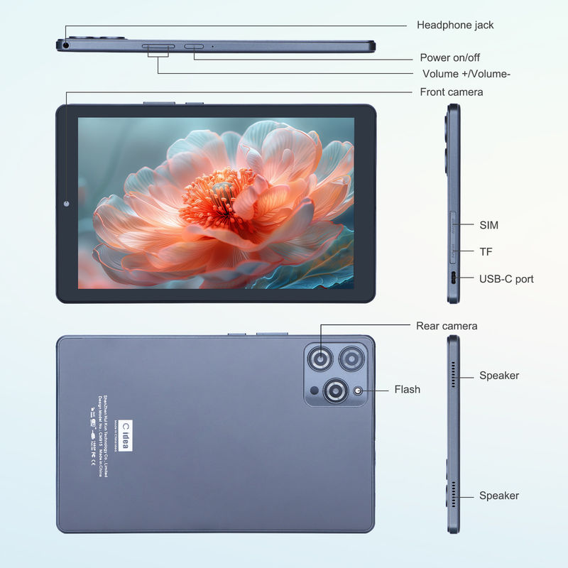 C ideia 9 polegadas Android 12 Tablet 8GB RAM 512GB ROM 5MP + 8MP Dual Camera WIFI Tablet com SIM CM915 (Curvo)