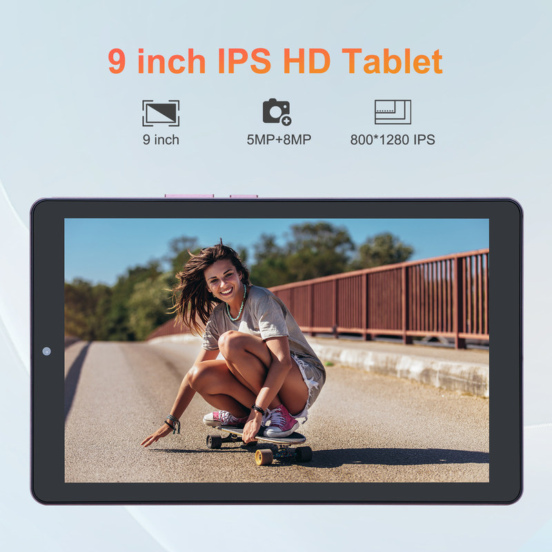 C ideia 9 polegadas Android 12 Tablet 8GB RAM 512GB ROM 5MP + 8MP Dual Camera WIFI Tablet com SIM CM915 (Pink)