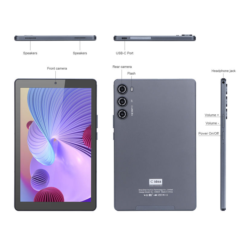 C idéia 9 polegadas Tablet PC WIFI 2.4G/5G 800x1280 IPS tela Android Tablet suporte de chamadas telefônicas com câmera dupla ((Grey)