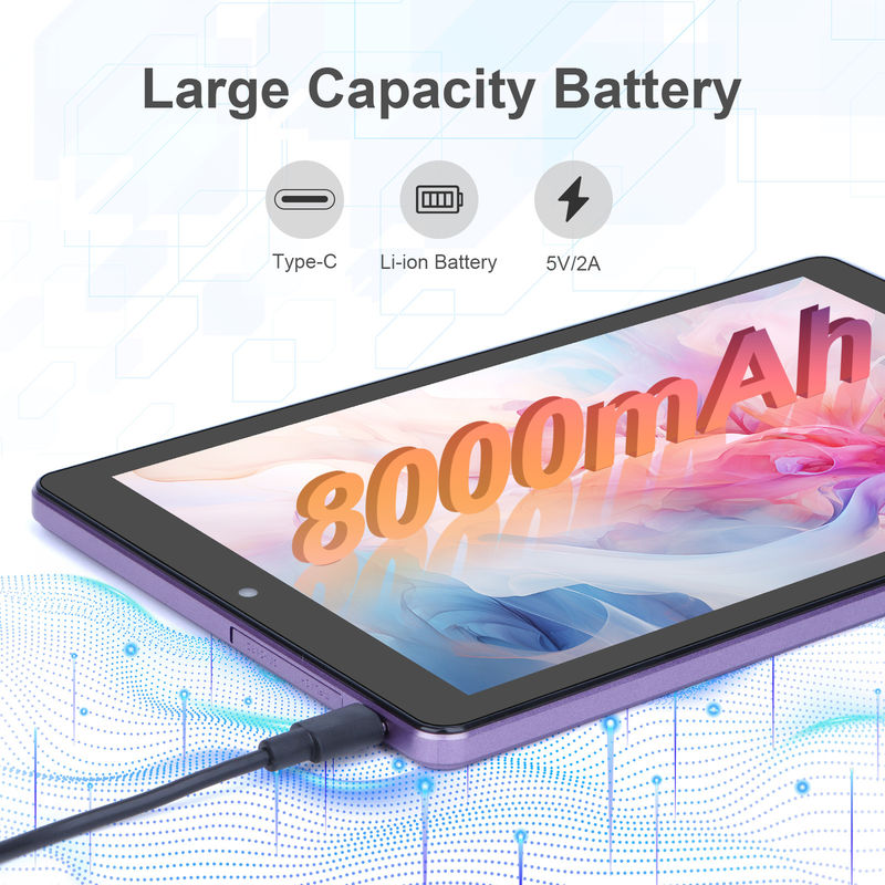 C ideia 9 polegadas Tablet PC WIFI 2.4G/5G 800x1280 IPS tela Android Tablet suporte de chamadas telefônicas com câmera dupla ((Purple)