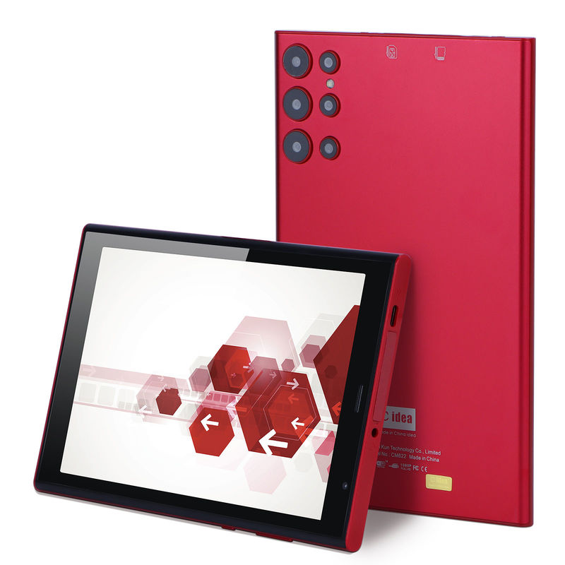 C ideia 8 polegadas Android Tablet PC 8GB RAM 512GB ROM Quad Core 800 * 1280 HD Tablets com WIFI / SIM Card CM822 (vermelho)