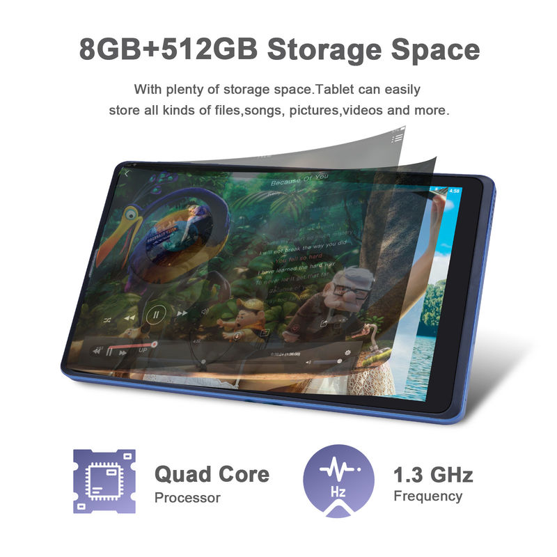 C ideia 8 polegadas Android Tablet PC fabricante com Android 12 Quad Core 8GB + 512GB armazenamento IPS HD Display CM835 ((azul)