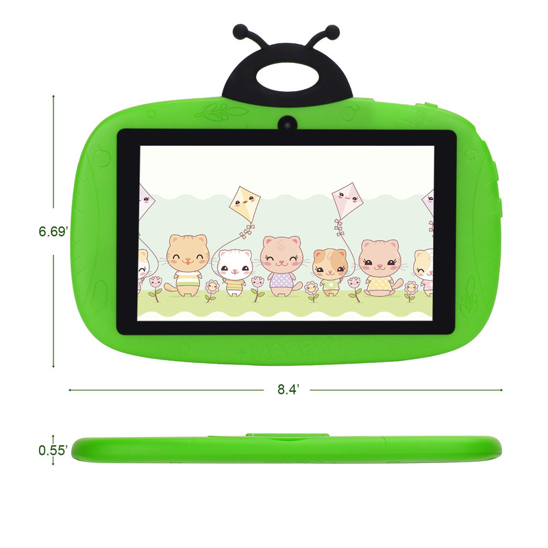 C idéia Dual Camera WiFi 7 Inch Tablet PC Android Crianças Para Aprendizagem de Pequenos 128GB com Case/ Kids App CM75 (verde)