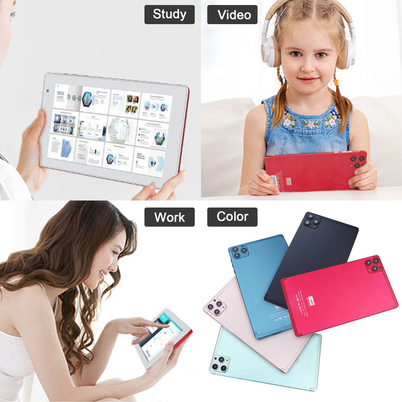 C ideia 7 polegadas Android Smart Tablets 8+512GB Quad Core WiFi Tablet HD Touch Screen CM513 ((Vermelho)