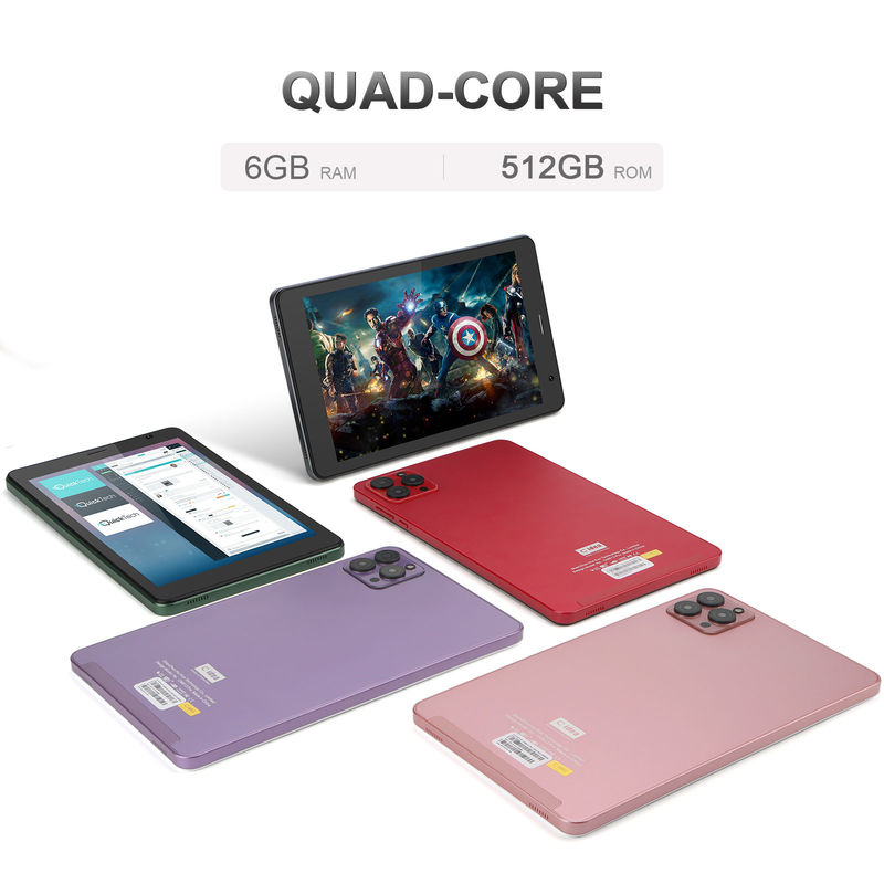 C ideia 6 GB de RAM 8in Android Tablet PC 512 GB Android 12 Tablet 1.3GHz IPS HD Display Quad Core Processador CM813-Purple