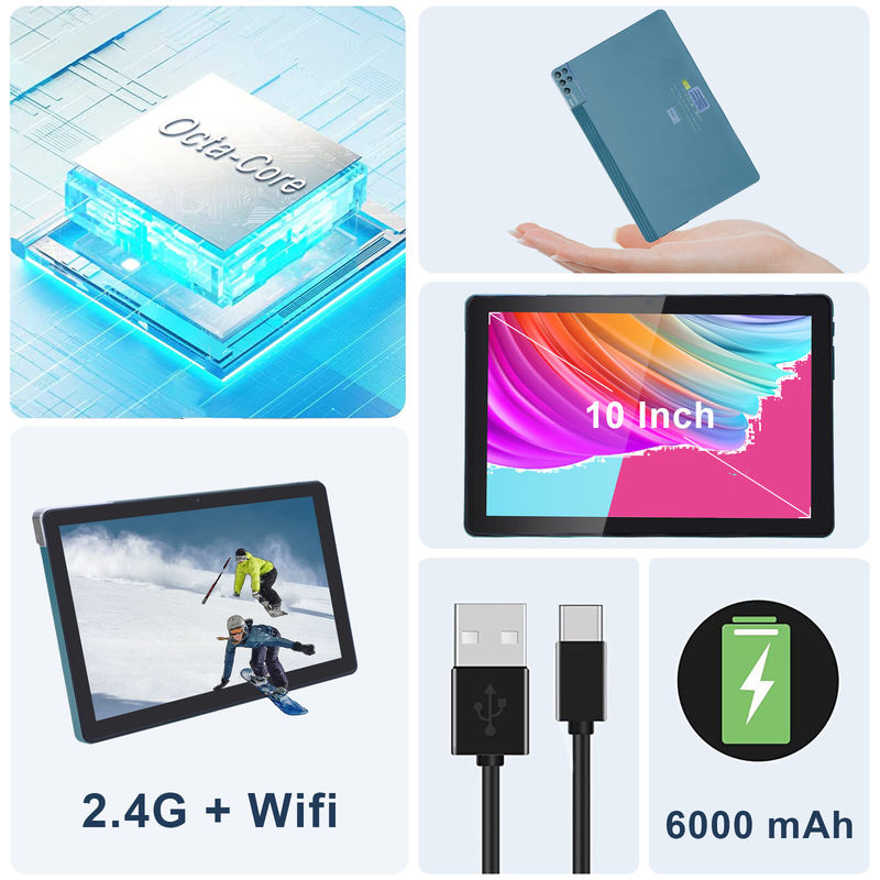 C ideia 256ROM 10 polegadas Tablet PC Dual 5MP + 8MP câmera Quad Core com teclados Case CM7000 azul