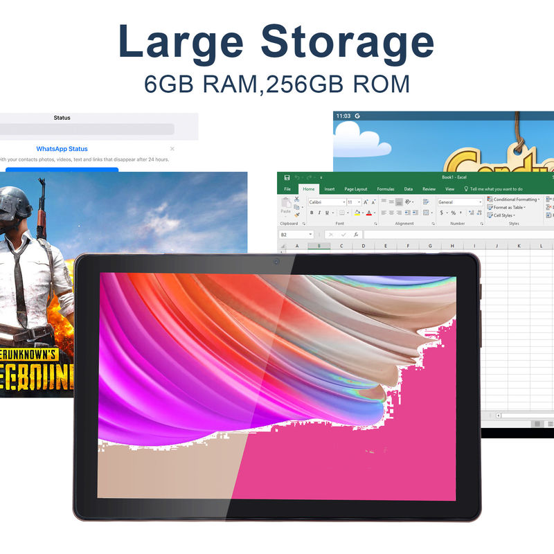 C Idea Tablet PC de 10 polegadas Android 12 Tablet 6GB RAM 256GB ROM 6000mAh Bateria IPS HD Touch Screen CM7000PLUS
