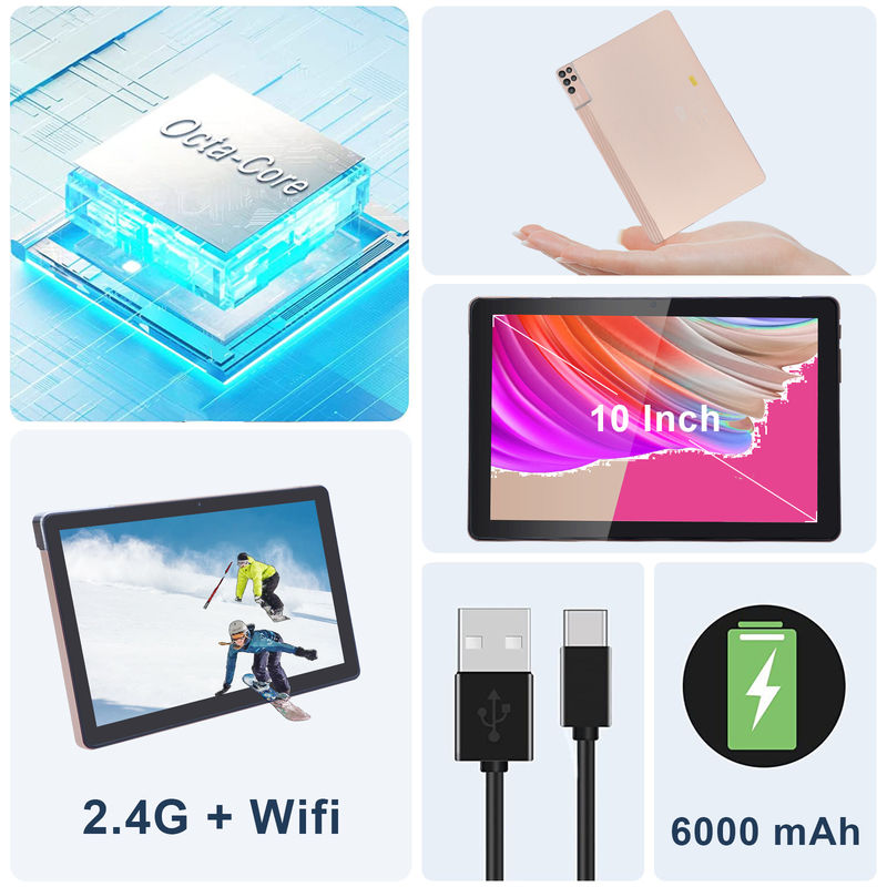 C Idea Tablet PC de 10 polegadas Android 12 Tablet 6GB RAM 256GB ROM 6000mAh Bateria IPS HD Touch Screen CM7000PLUS