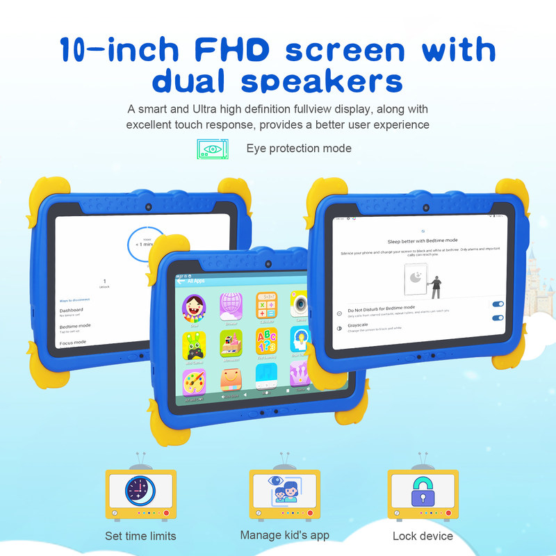 C idea Kids Tablet PC 10,1 polegadas 800 * 1280 HD IPS Screen Com pré-instalado iwawa Dual WiFi e Dual câmeras P1150