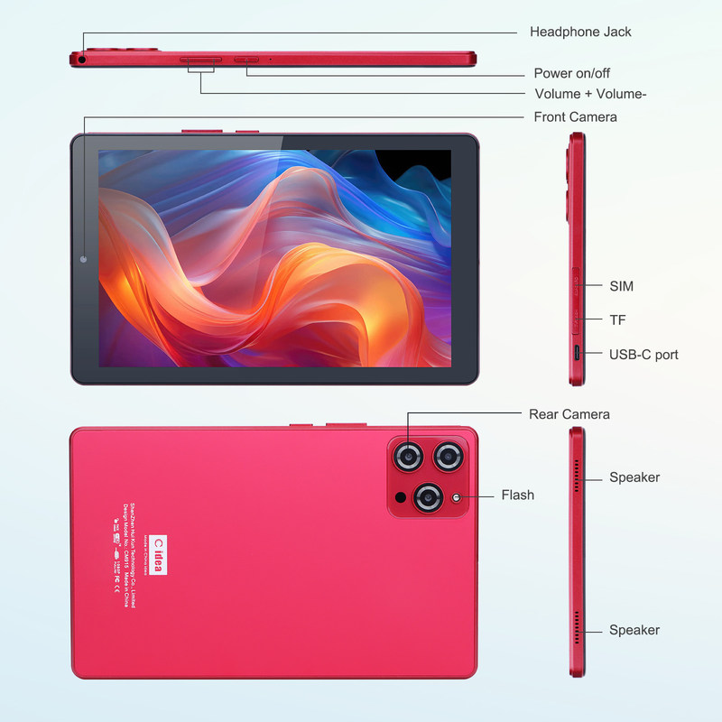 C ideia 9 polegadas Tablet PC Android Com Cartão Sim 1024x600 IPS Display Wifi GPS para Adolescentes Estudante CM915