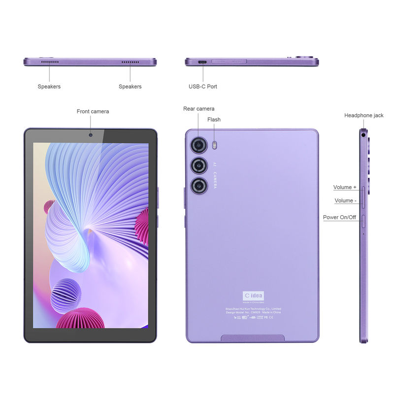 C ideia Roxo 256GB ROM 9 polegadas Tablet PC Com 800x1280 IPS tela 8000mAh Bateria Capacidade Com Protector Case CM925