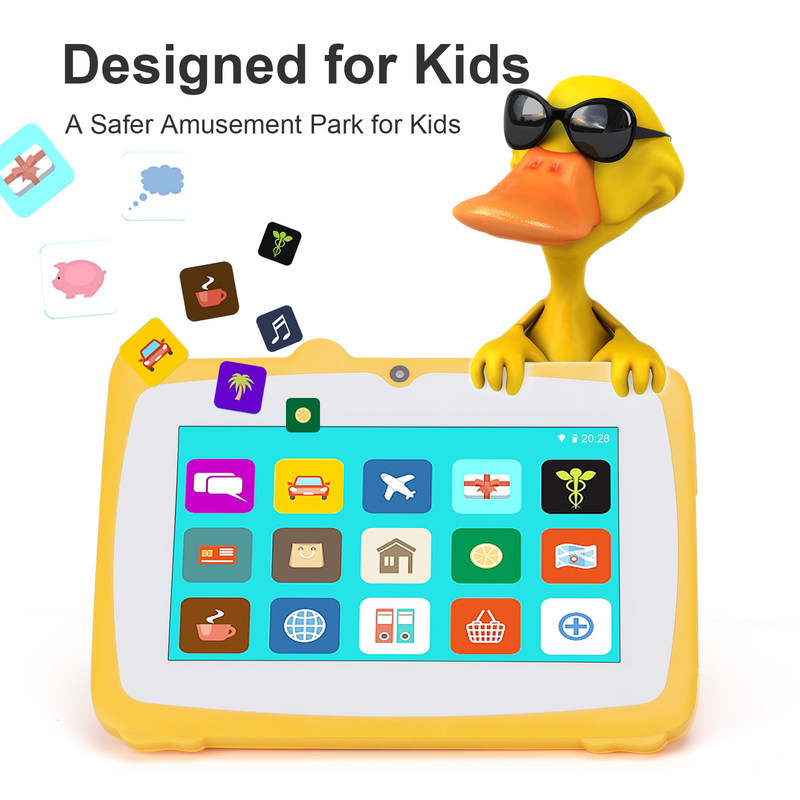 C ideia 7 polegadas Android Kids Learning Tablet 64GB + 32GB armazenamento expansível HD câmera dupla 2MP + 2MP CM80 Amarelo