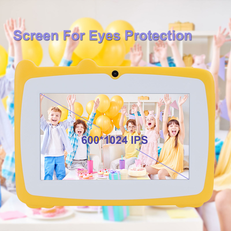 C ideia 7 polegadas Android Kids Learning Tablet 64GB + 32GB armazenamento expansível HD câmera dupla 2MP + 2MP CM80 Amarelo