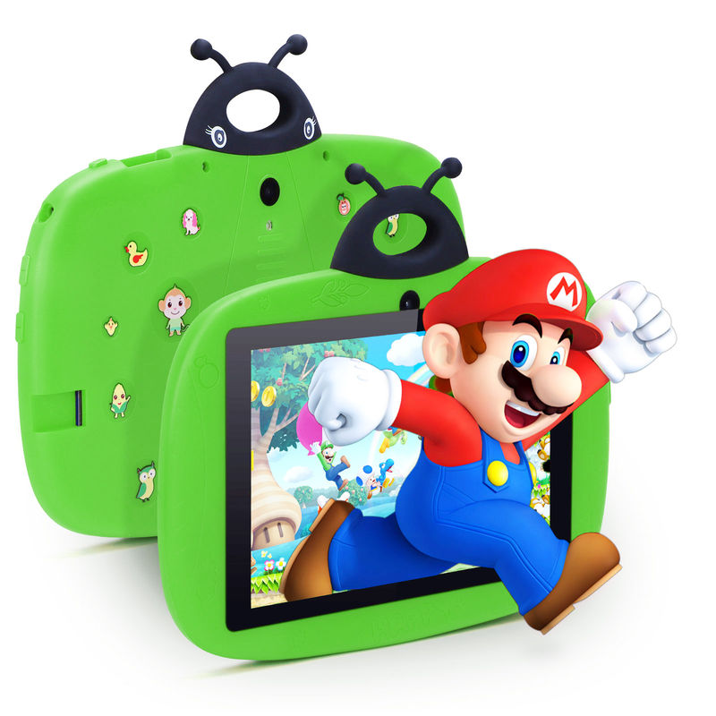 C idéia Dual Camera WiFi 7 polegadas Tablet PC Android Crianças Para Aprendizagem de Pequenos 128GB com Case Kids App CM76 Verde
