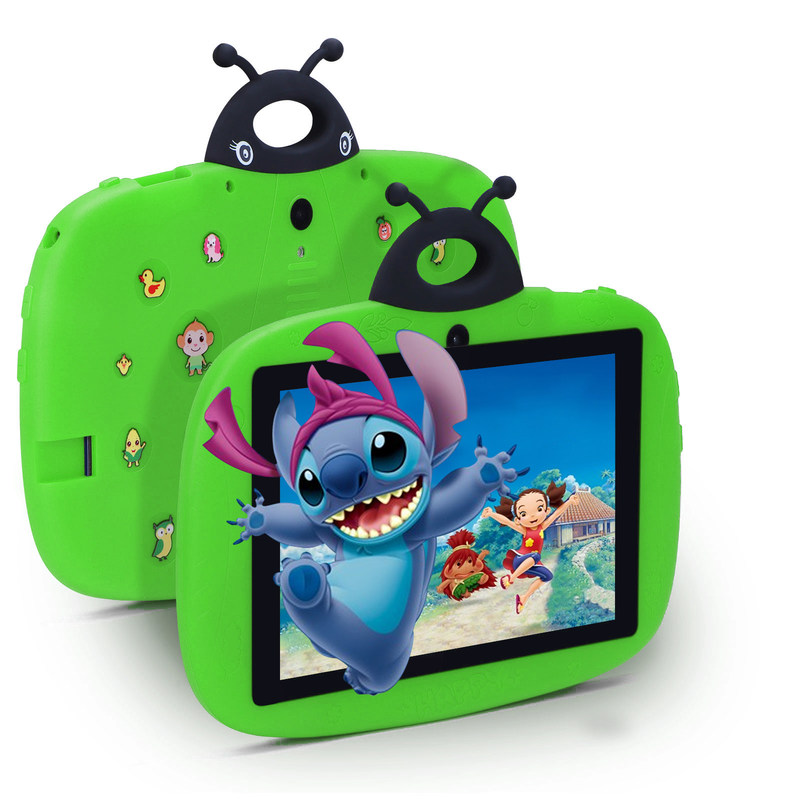 C idéia Dual Camera WiFi 7 Inch Tablet PC Android Crianças Para Aprendizagem de Pequenos 128GB com Case/ Kids App CM75 (verde)