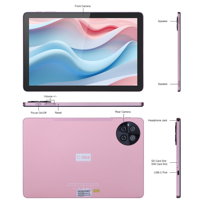 C ideia 10,1 polegadas Android Wi-Fi Touch Screen Tablet PC com 5G LET teclado CM8800plus