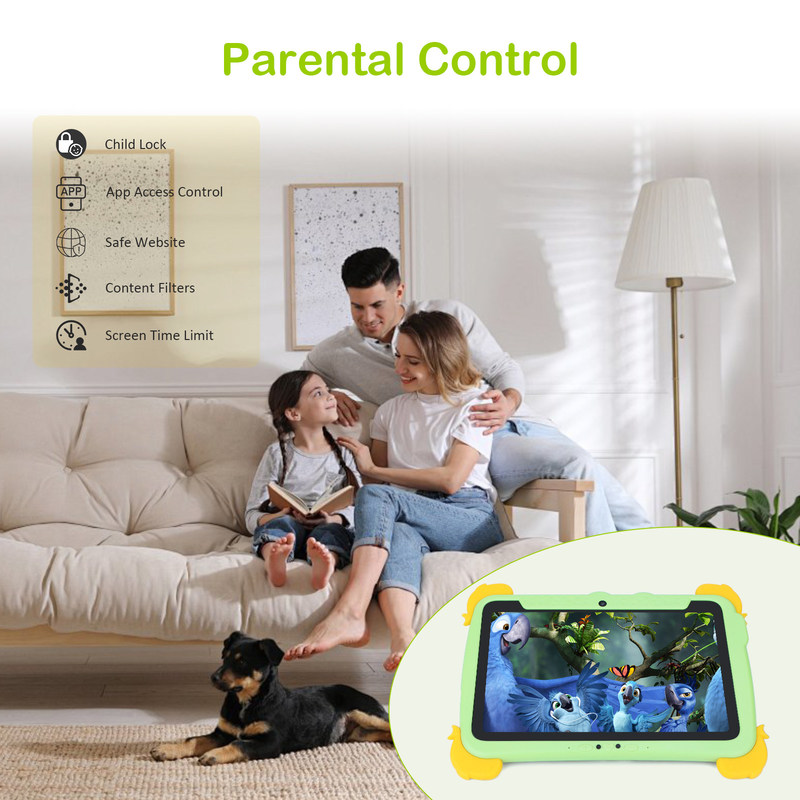 C ideia 10,1 polegadas Kids Tablet PC com proteção para os olhos IPS HD Screen para educação aprendizagem P1100