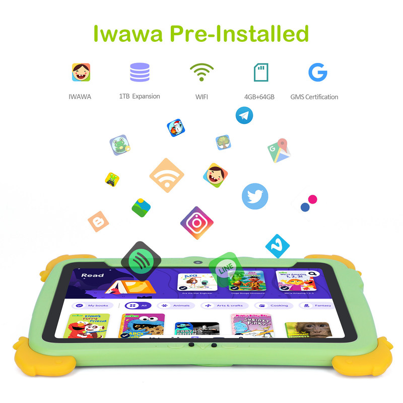 C ideia 10,1 polegadas Kids Tablet PC com proteção para os olhos IPS HD Screen para educação aprendizagem P1100