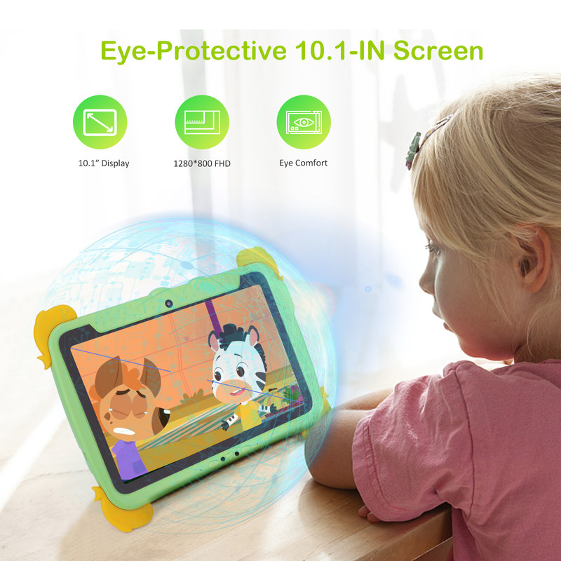 C ideia 10,1 polegadas Kids Tablet PC com proteção para os olhos IPS HD Screen para educação aprendizagem P1100