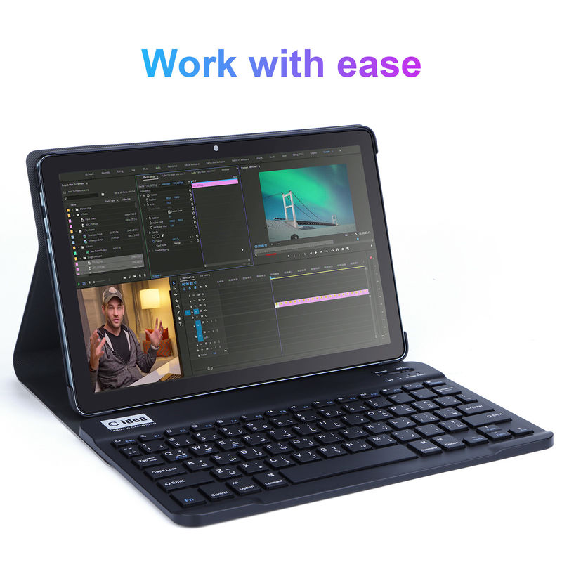 C idea 10.1 Inch Smart Tablet 10000mAh Bateria 8GB + 512GB com teclado Bluetooth e suporte SIM para educação e aprendizagem