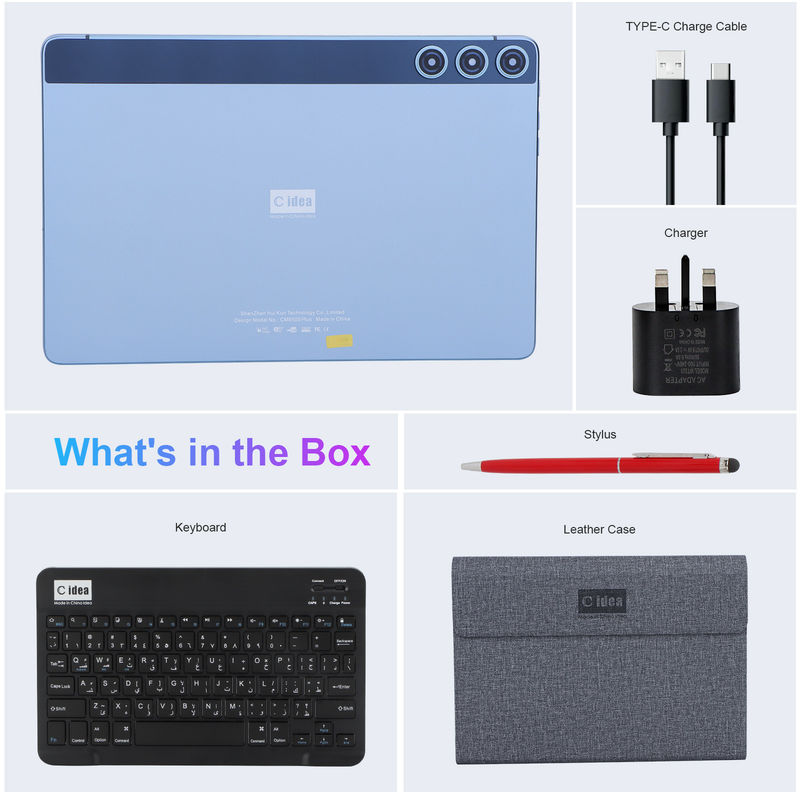 C ideia Android Tablet 10,1 polegadas Grande tela 8GB RAM 512GB WIFI 5G Tablet com teclado mouse Suporte SIM para estudante
