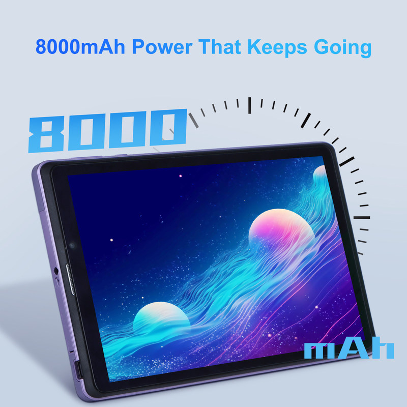 C Idea Portable 8 In Android Tablet PC 8 GB de RAM 512 GB Android 12 Tablet IPS HD Display Quad Core CM818-Purple