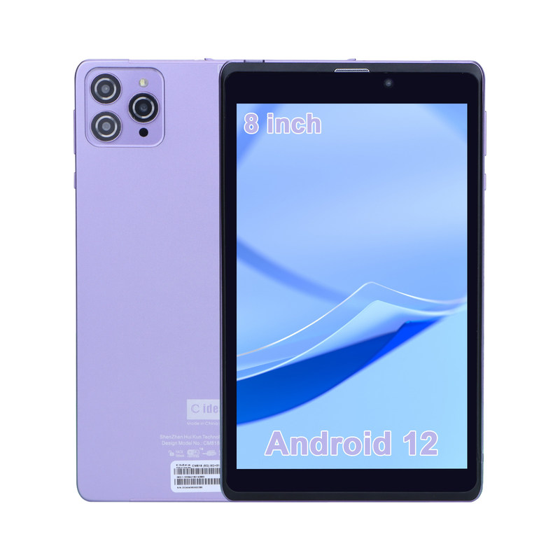 C Idea Portable 8 In Android Tablet PC 8 GB de RAM 512 GB Android 12 Tablet IPS HD Display Quad Core CM818-Purple