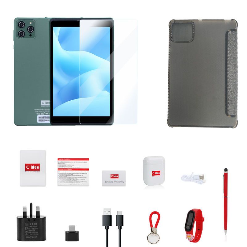C ideia 8 polegadas Android Tablet PC Com Android 12 OS Quad Core CPU 8GB RAM 512GB armazenamento IPS HD Display CM818-verde
